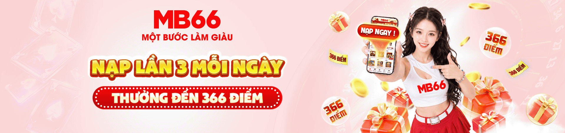 MB66 nạp mỗi lần 3 ngày nhận thưởng 366 điểm